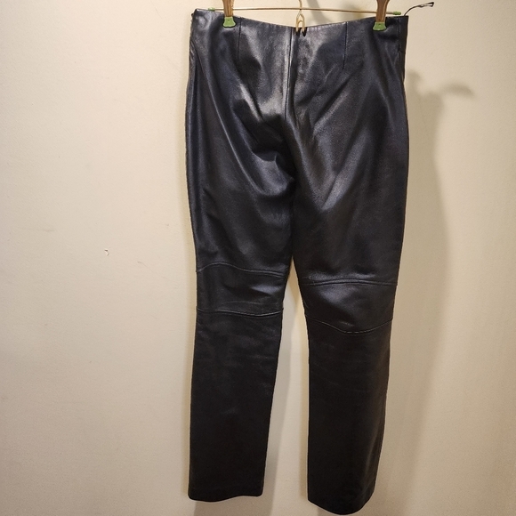 The Limited Women's black 100% leather Straight legs pants size 2 - Picture 11 of 14